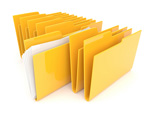 A row of file folders.